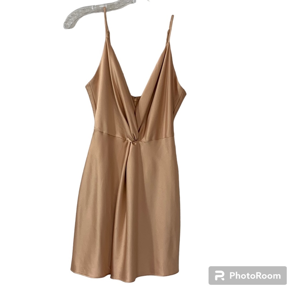 House of Harlow 1960 X Revolve Sharon Gold Satin Slip Dress size Small